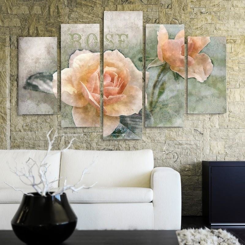 Kanva no 5 daļām - Type A, Tea Roses Home Trends DECO