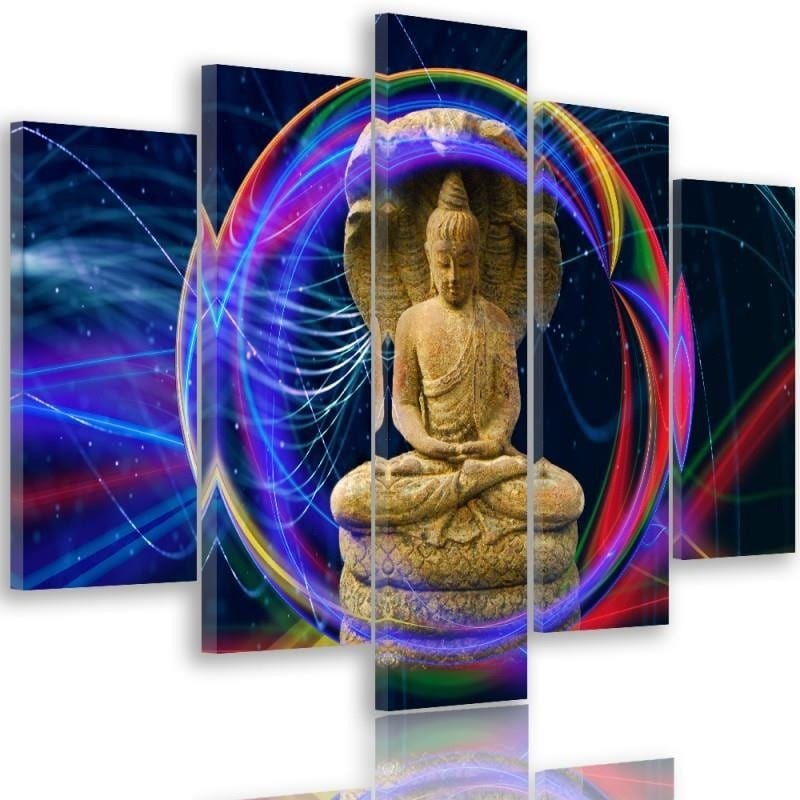 Kanva no 5 daļām - Type A, The Buddha On An Abstract Background Home Trends DECO