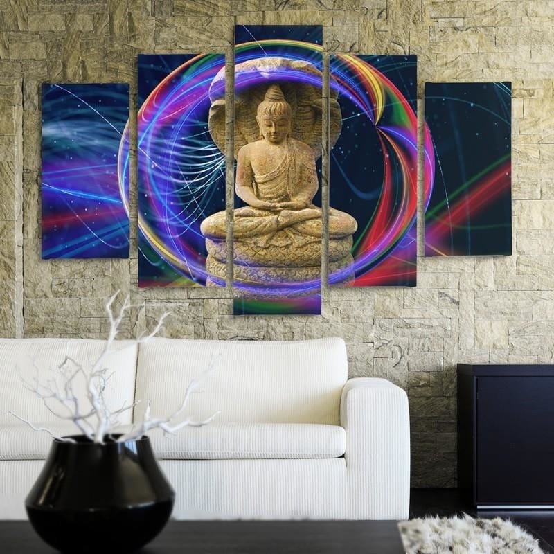 Kanva no 5 daļām - Type A, The Buddha On An Abstract Background Home Trends DECO
