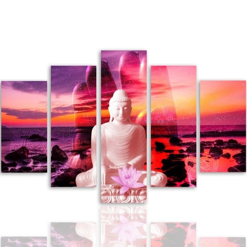 Kanva no 5 daļām - Type A, The Buddha On Background Of Ocean Home Trends DECO
