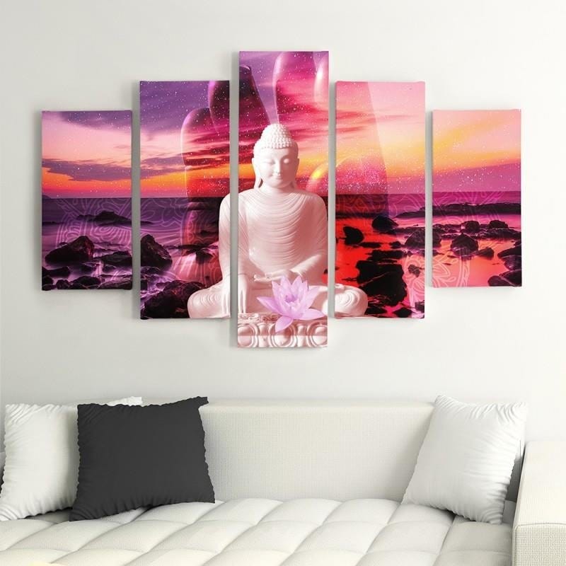 Kanva no 5 daļām - Type A, The Buddha On Background Of Ocean Home Trends DECO