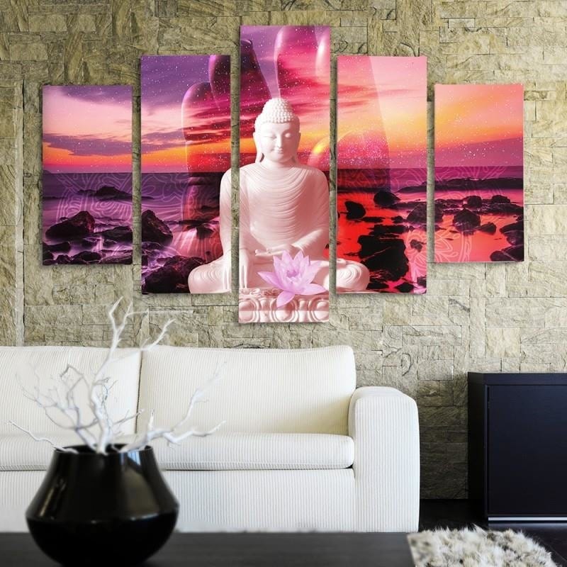 Kanva no 5 daļām - Type A, The Buddha On Background Of Ocean Home Trends DECO
