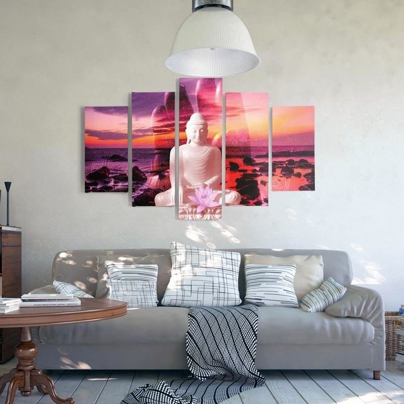 Kanva no 5 daļām - Type A, The Buddha On Background Of Ocean Home Trends DECO