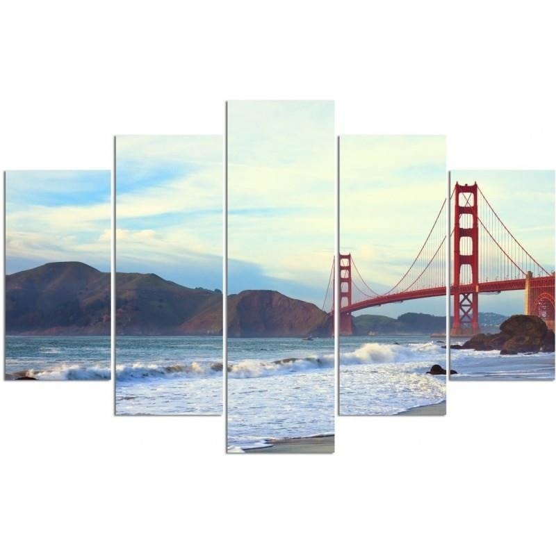 Kanva no 5 daļām - Type A, The Golden Gate Bridge Home Trends DECO