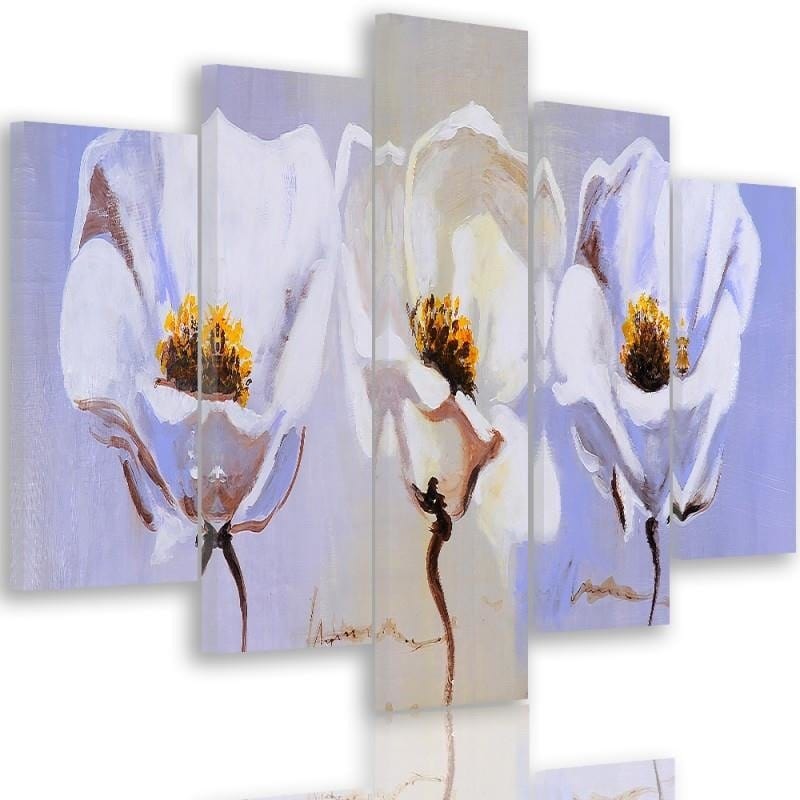 Kanva no 5 daļām - Type A, Three Flowers Home Trends DECO