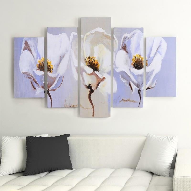 Kanva no 5 daļām - Type A, Three Flowers Home Trends DECO