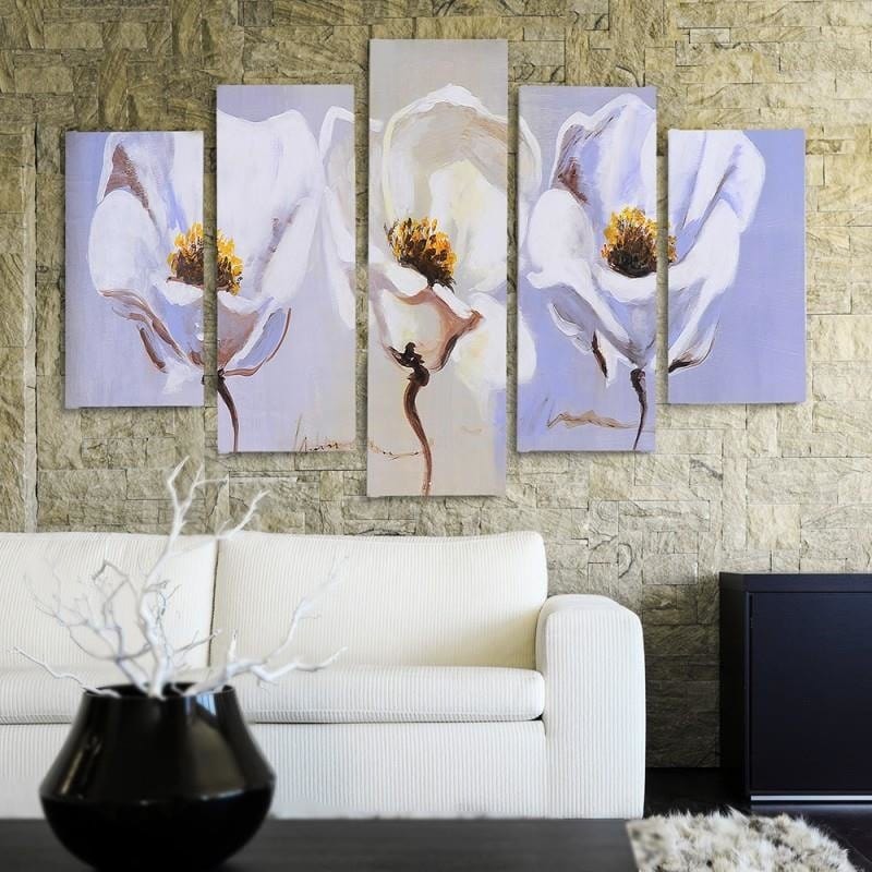 Kanva no 5 daļām - Type A, Three Flowers Home Trends DECO