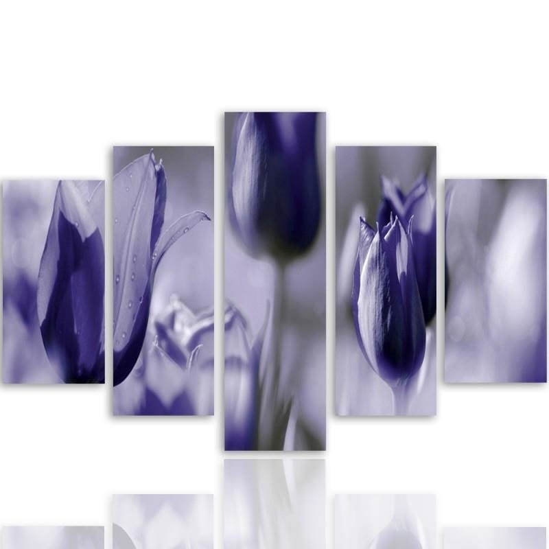 Kanva no 5 daļām - Type A, Ultramarine Tulips Home Trends DECO
