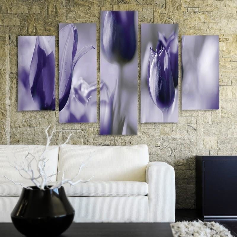 Kanva no 5 daļām - Type A, Ultramarine Tulips Home Trends DECO