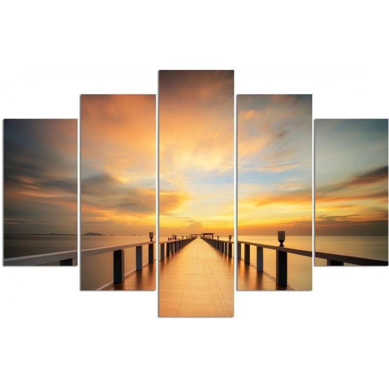 Kanva no 5 daļām - Type A, View Of The Sunset On The Pier Home Trends DECO