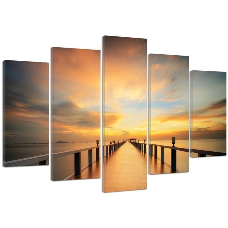 Kanva no 5 daļām - Type A, View Of The Sunset On The Pier Home Trends DECO