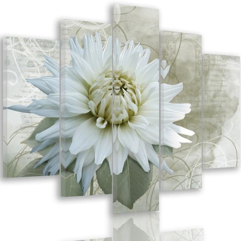 Kanva no 5 daļām - Type A, White Blossom Home Trends DECO