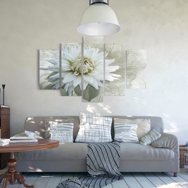 Kanva no 5 daļām - Type A, White Blossom Home Trends DECO