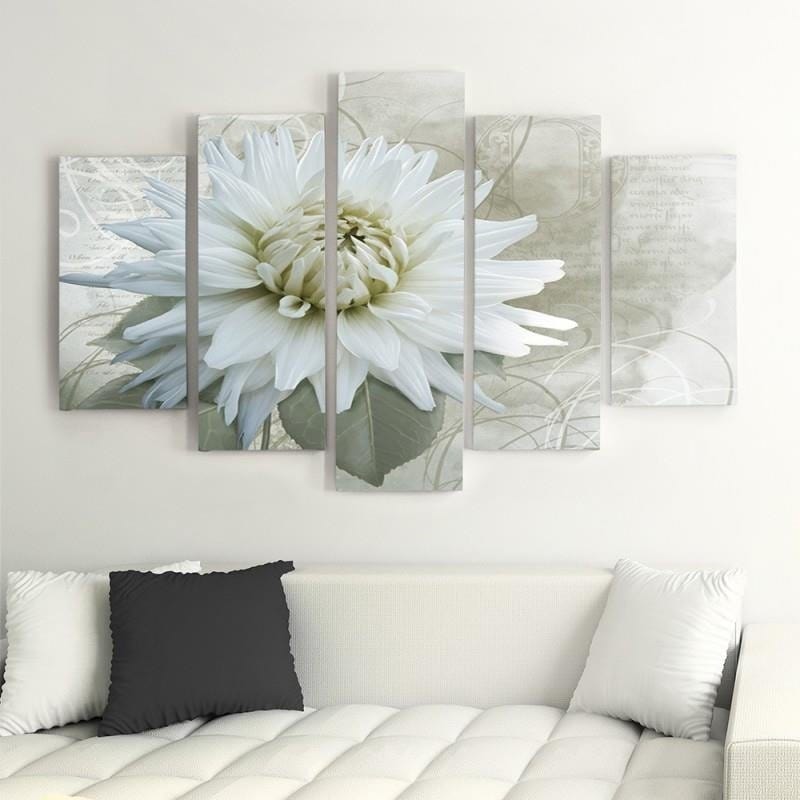 Kanva no 5 daļām - Type A, White Blossom Home Trends DECO