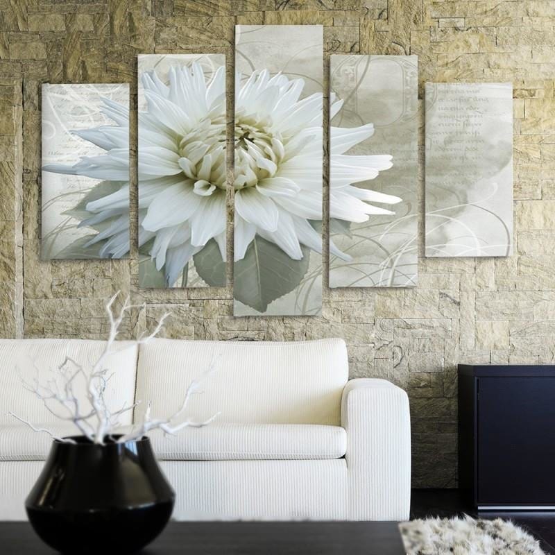 Kanva no 5 daļām - Type A, White Blossom Home Trends DECO