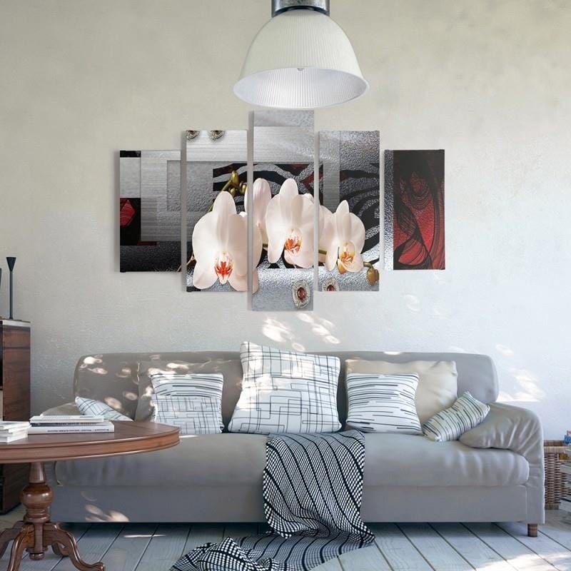 Kanva no 5 daļām - Type A, White Orchid Home Trends DECO