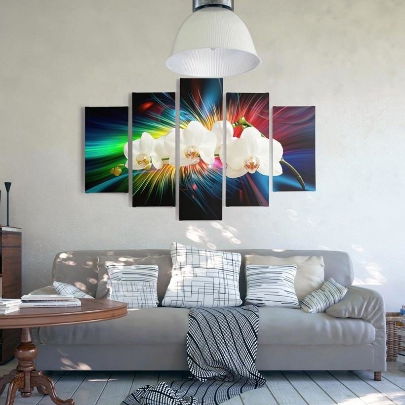 Kanva no 5 daļām - Type A, White Orchid Home Trends DECO