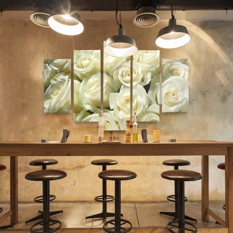 Kanva no 5 daļām - Type A, White Roses Home Trends DECO