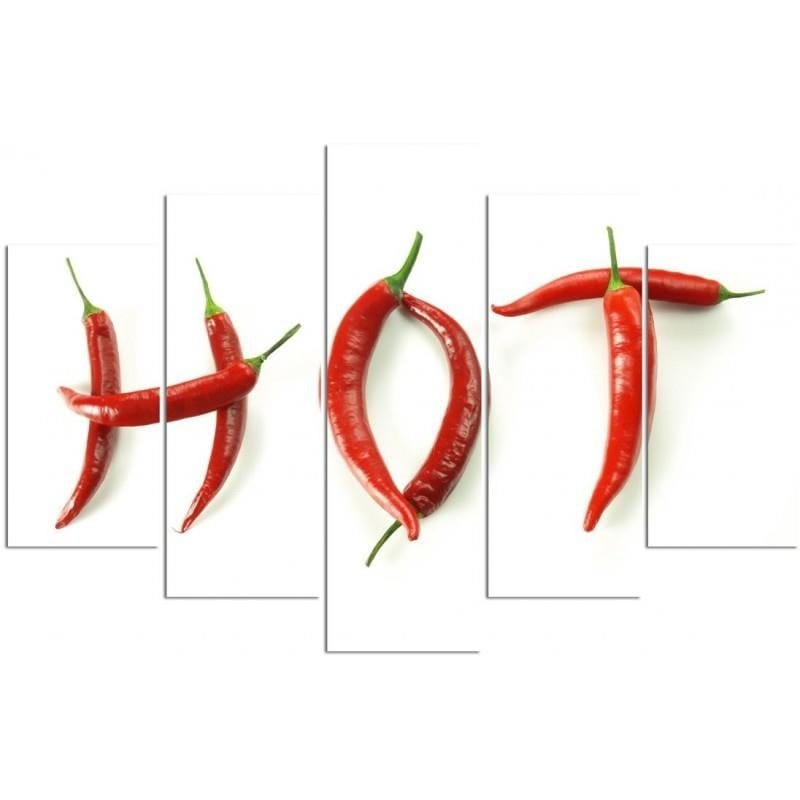 Kanva no 5 daļām - Type A, With The Inscription Hot Chili Peppers Home Trends DECO