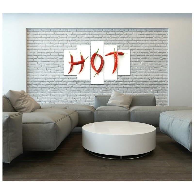 Kanva no 5 daļām - Type A, With The Inscription Hot Chili Peppers Home Trends DECO