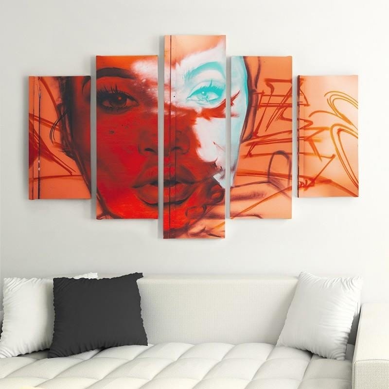 Kanva no 5 daļām - Type A, Woman's Face Home Trends DECO