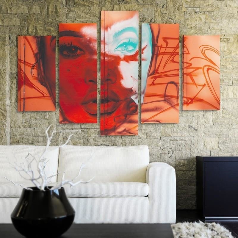 Kanva no 5 daļām - Type A, Woman's Face Home Trends DECO