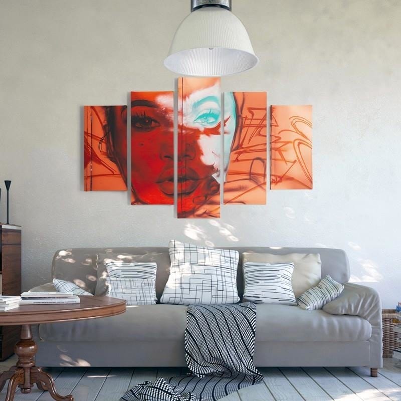 Kanva no 5 daļām - Type A, Woman's Face Home Trends DECO