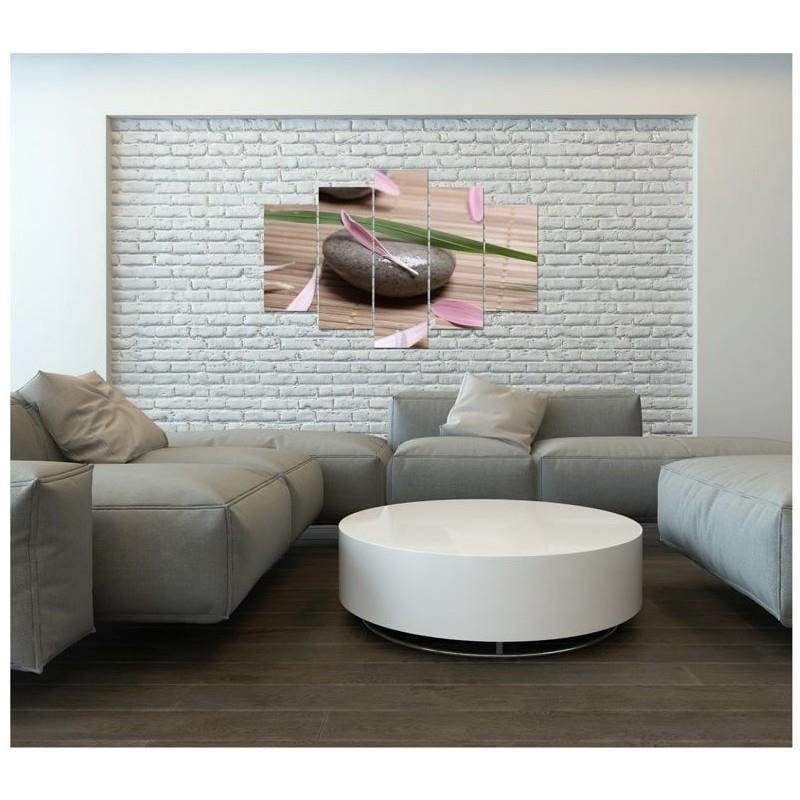 Kanva no 5 daļām - Type A, Zen Stone With Flower Petals Home Trends DECO