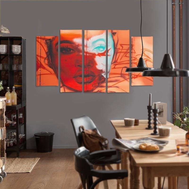 Kanva no 5 daļām - Type B, A Woman's Face Home Trends DECO