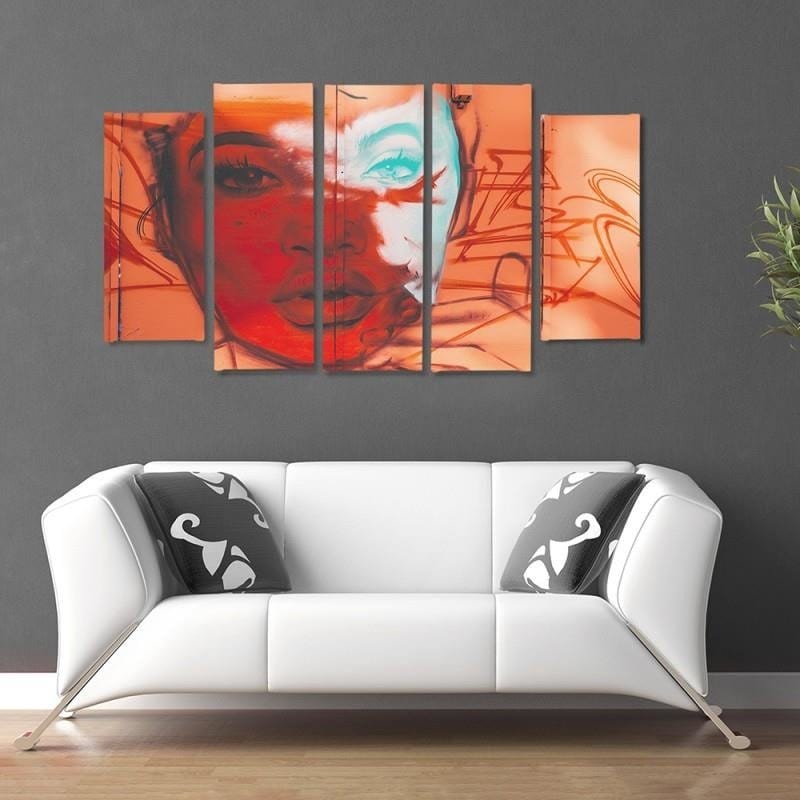 Kanva no 5 daļām - Type B, A Woman's Face Home Trends DECO