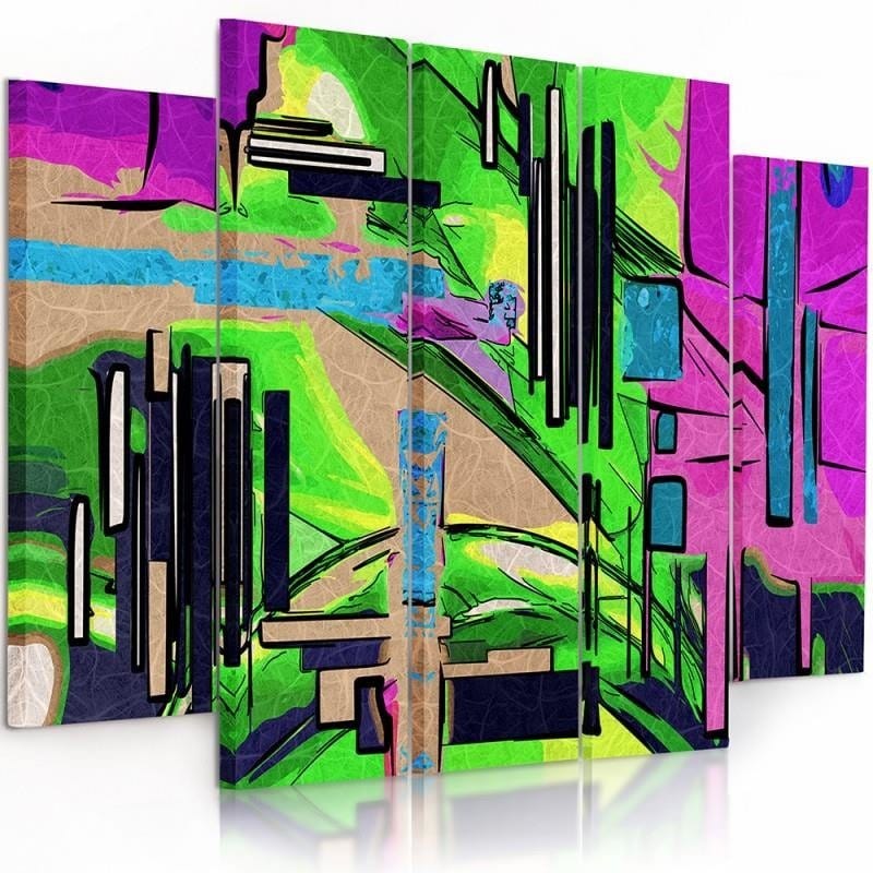 Kanva no 5 daļām - Type B, Abstract Landscape 1 Home Trends DECO