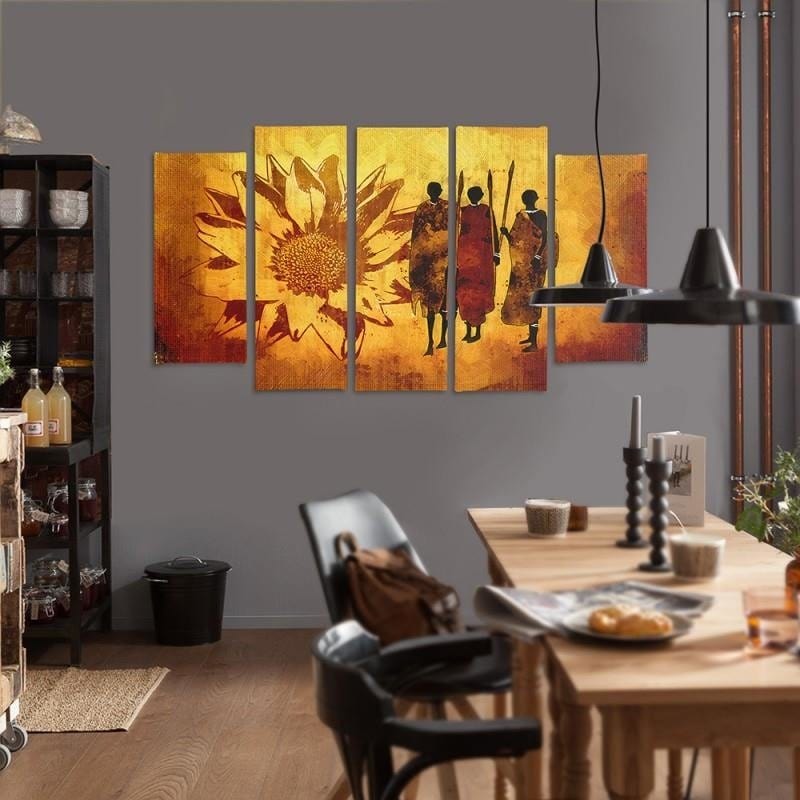 Kanva no 5 daļām - Type B, African Warriors Home Trends DECO
