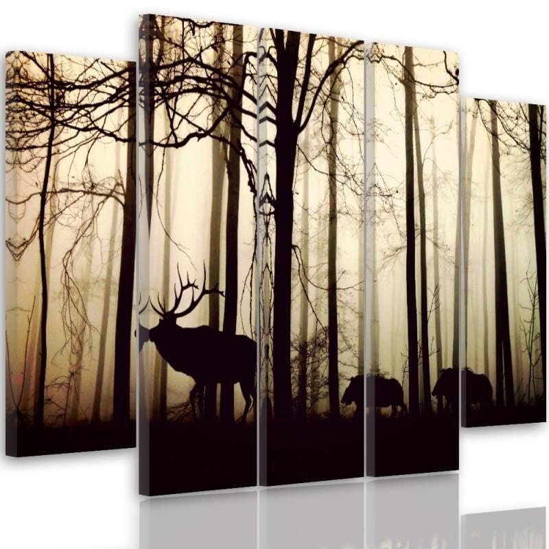 Kanva no 5 daļām - Type B, Animals In The Forest Home Trends DECO