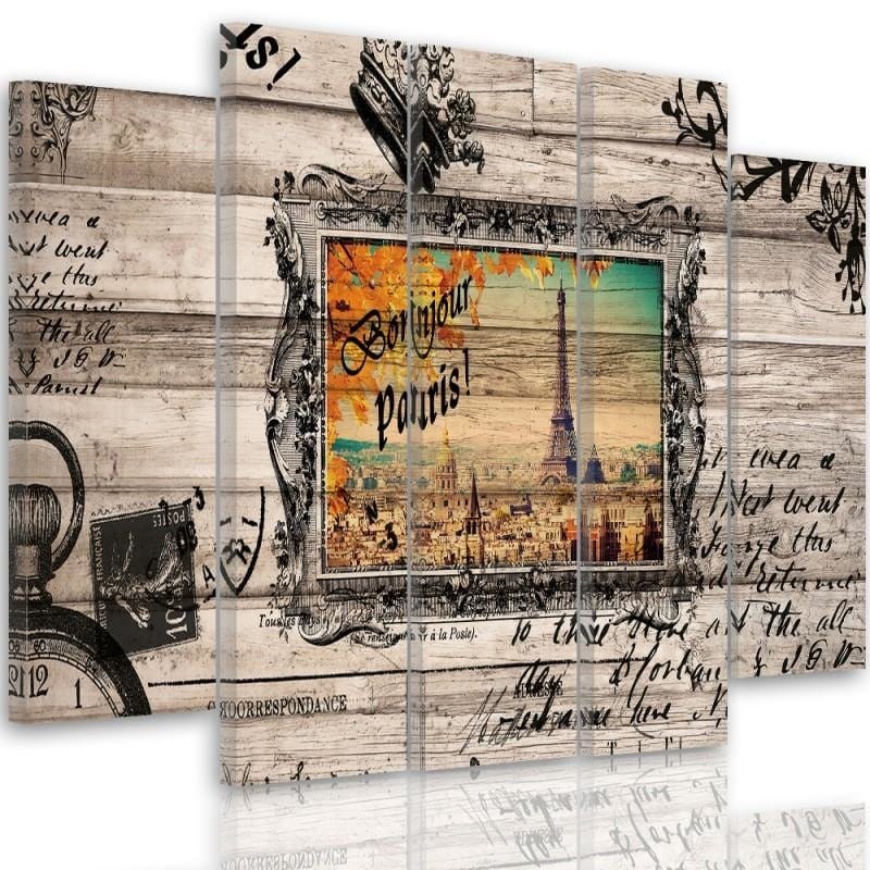 Kanva no 5 daļām - Type B, Bonjour Paris 2 Home Trends DECO