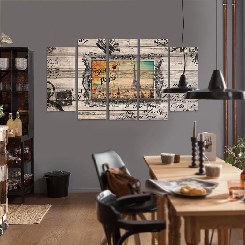 Kanva no 5 daļām - Type B, Bonjour Paris 2  Home Trends DECO