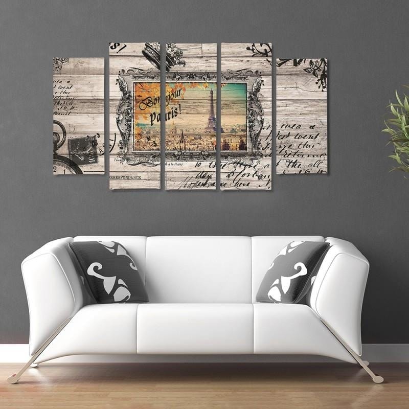 Kanva no 5 daļām - Type B, Bonjour Paris 2  Home Trends DECO