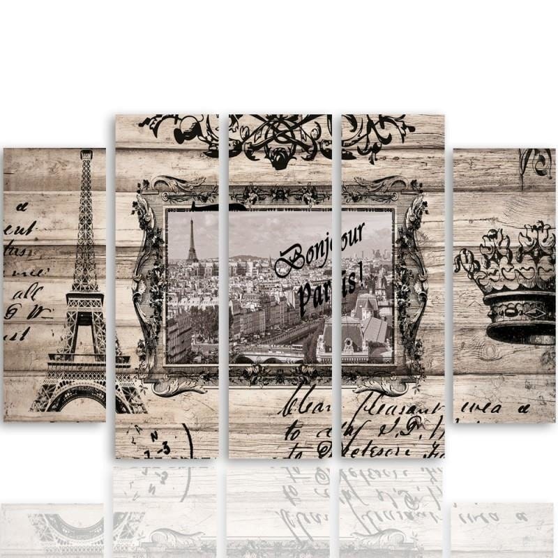Kanva no 5 daļām - Type B, Bonjour Paris Home Trends DECO