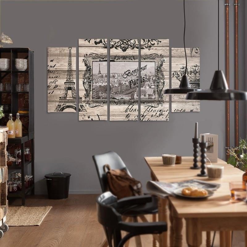 Kanva no 5 daļām - Type B, Bonjour Paris  Home Trends DECO