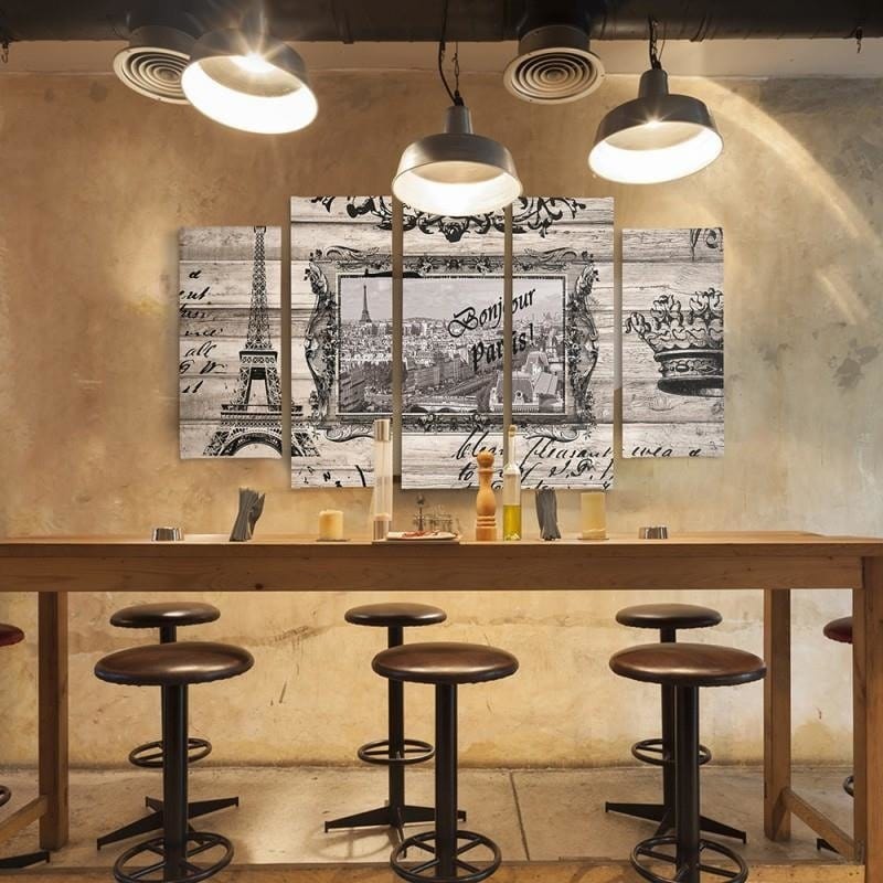 Kanva no 5 daļām - Type B, Bonjour Paris  Home Trends DECO