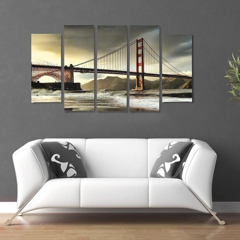 Kanva no 5 daļām - Type B, Bridge Across The River  Home Trends DECO