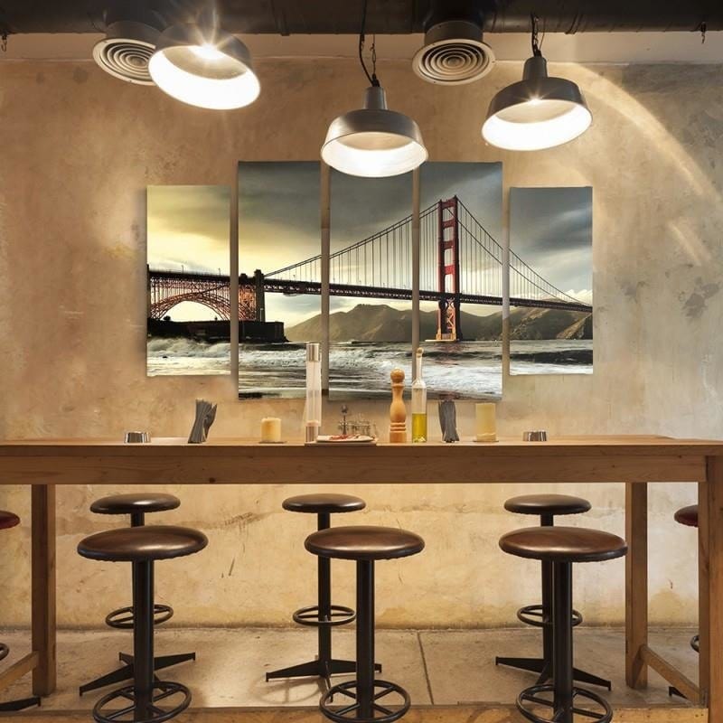 Kanva no 5 daļām - Type B, Bridge Across The River  Home Trends DECO