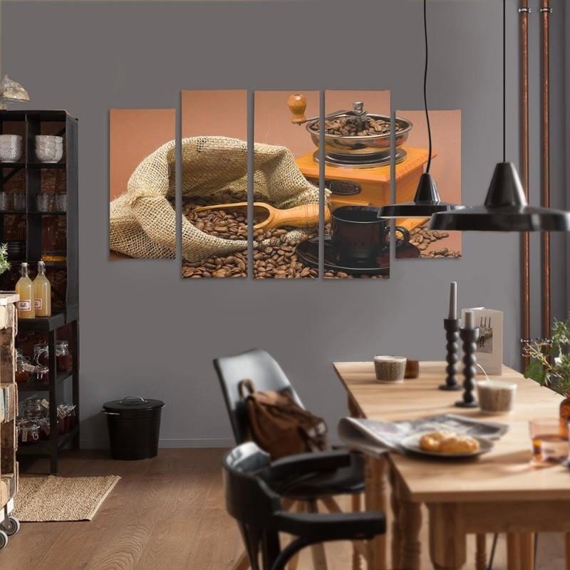 Kanva no 5 daļām - Type B, Coffee Beans 2 Home Trends DECO