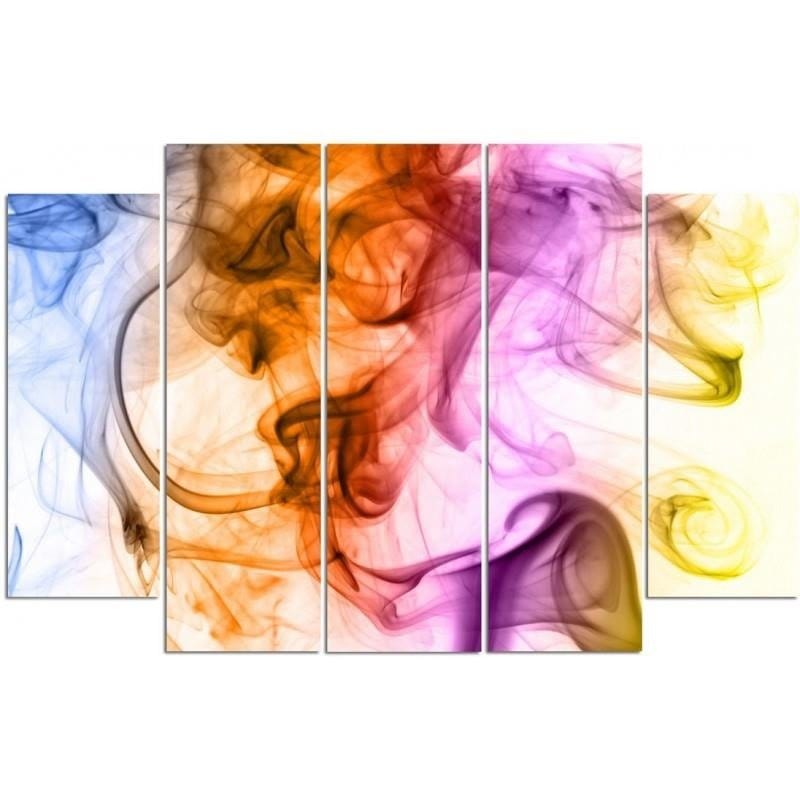 Kanva no 5 daļām - Type B, Colored Smoke - Abstraction Home Trends DECO