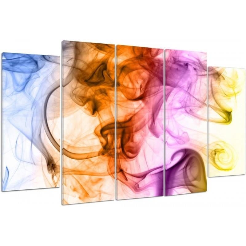 Kanva no 5 daļām - Type B, Colored Smoke - Abstraction Home Trends DECO