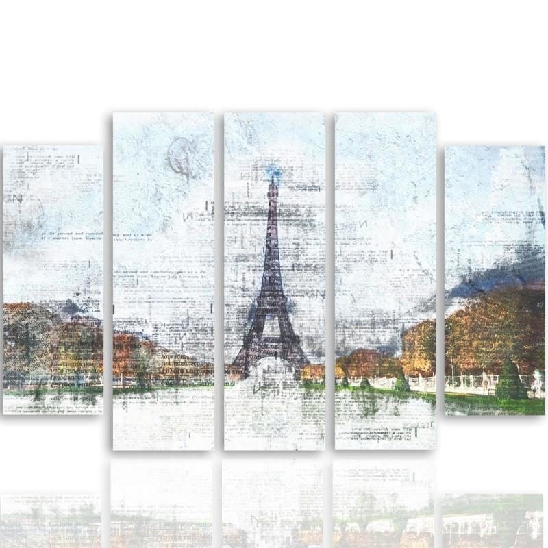 Kanva no 5 daļām - Type B, Eiffel Tower 6 Home Trends DECO
