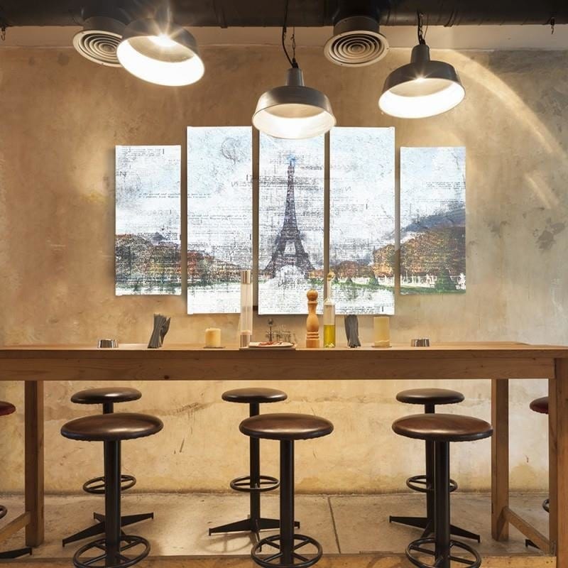 Kanva no 5 daļām - Type B, Eiffel Tower 6 Home Trends DECO