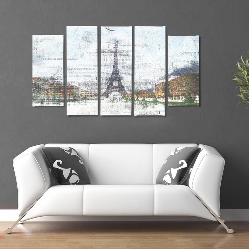 Kanva no 5 daļām - Type B, Eiffel Tower 6 Home Trends DECO