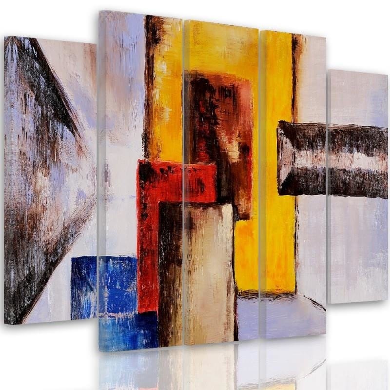 Kanva no 5 daļām - Type B, Figures - Abstraction Home Trends DECO