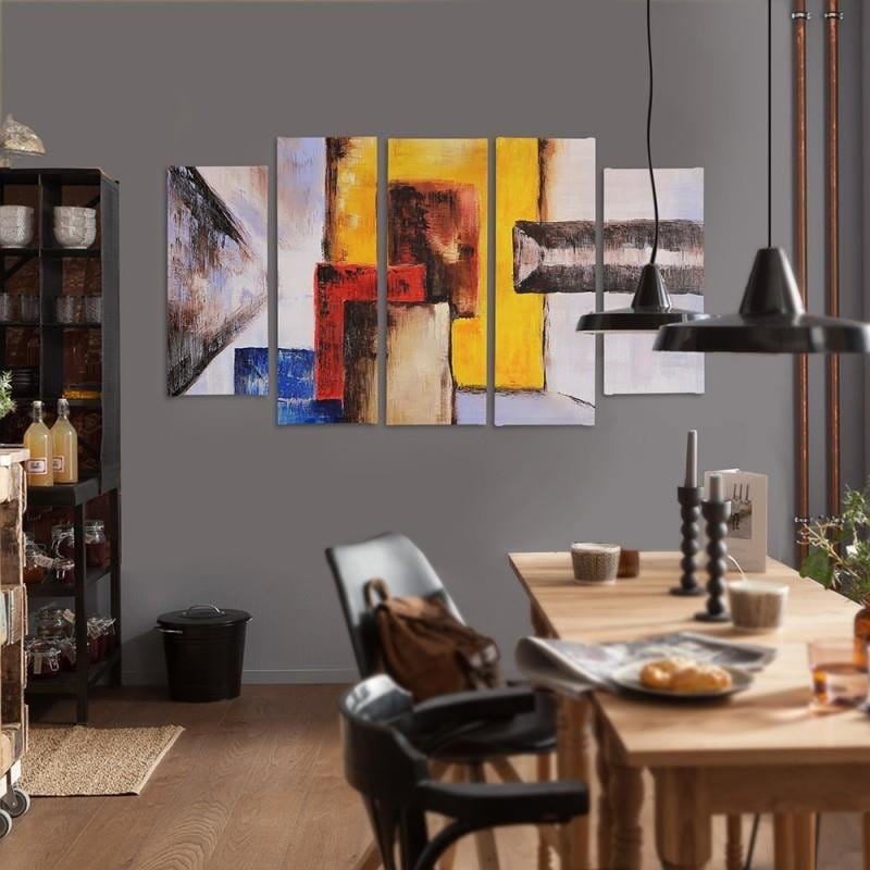 Kanva no 5 daļām - Type B, Figures - Abstraction  Home Trends DECO