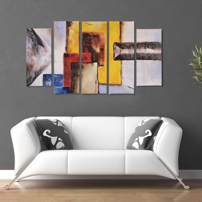 Kanva no 5 daļām - Type B, Figures - Abstraction  Home Trends DECO